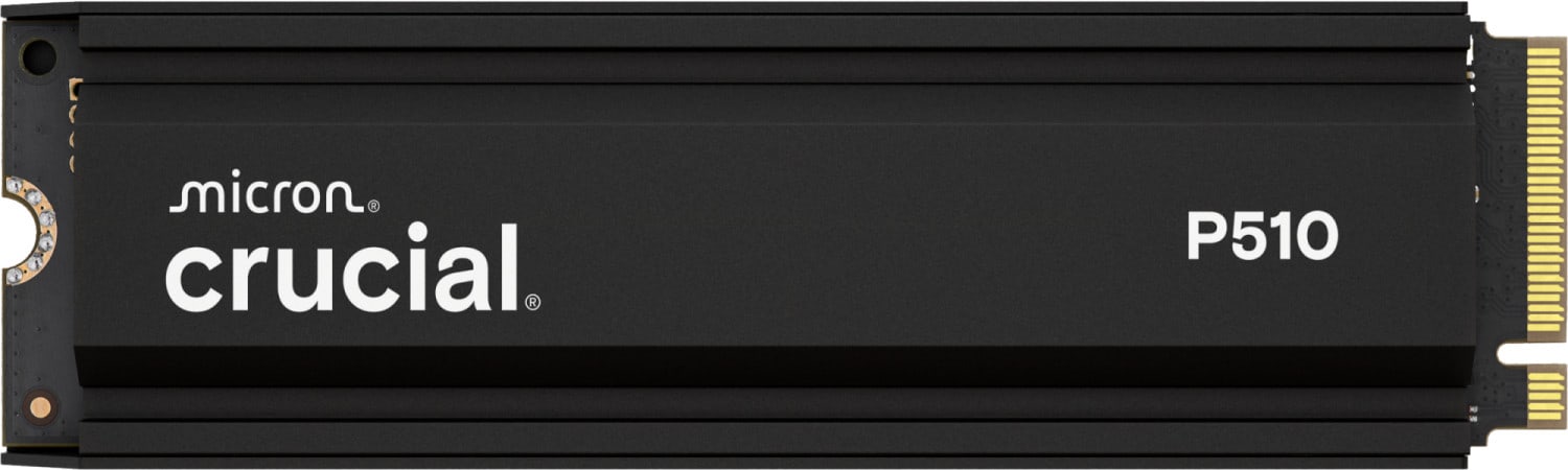 Crucial P510 1TB PCIe Gen5 2280 NVMe M.2 SSD mit Kühlkörper