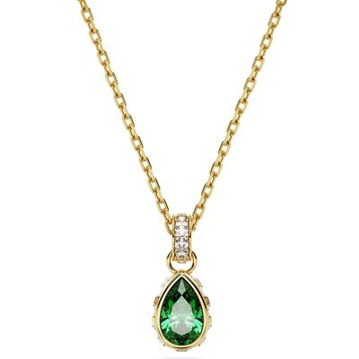 Kette mit Anhänger SWAROVSKI "Schmuck Geschenk CHROMA Halskette", gold (gelbgoldfarben, grün), Halsketten, Damen, Metall, L: 44, mit Swarovski Kristall