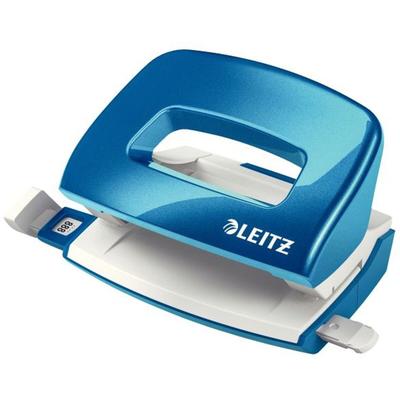 LEITZ Locher Mini Nexxt Wow Metall 10 Blatt blau metallic Packung mit 30 Stück