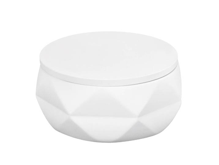 Wattedose Crackle Jar Polyresin Weiß/Weiß Ø 11cm