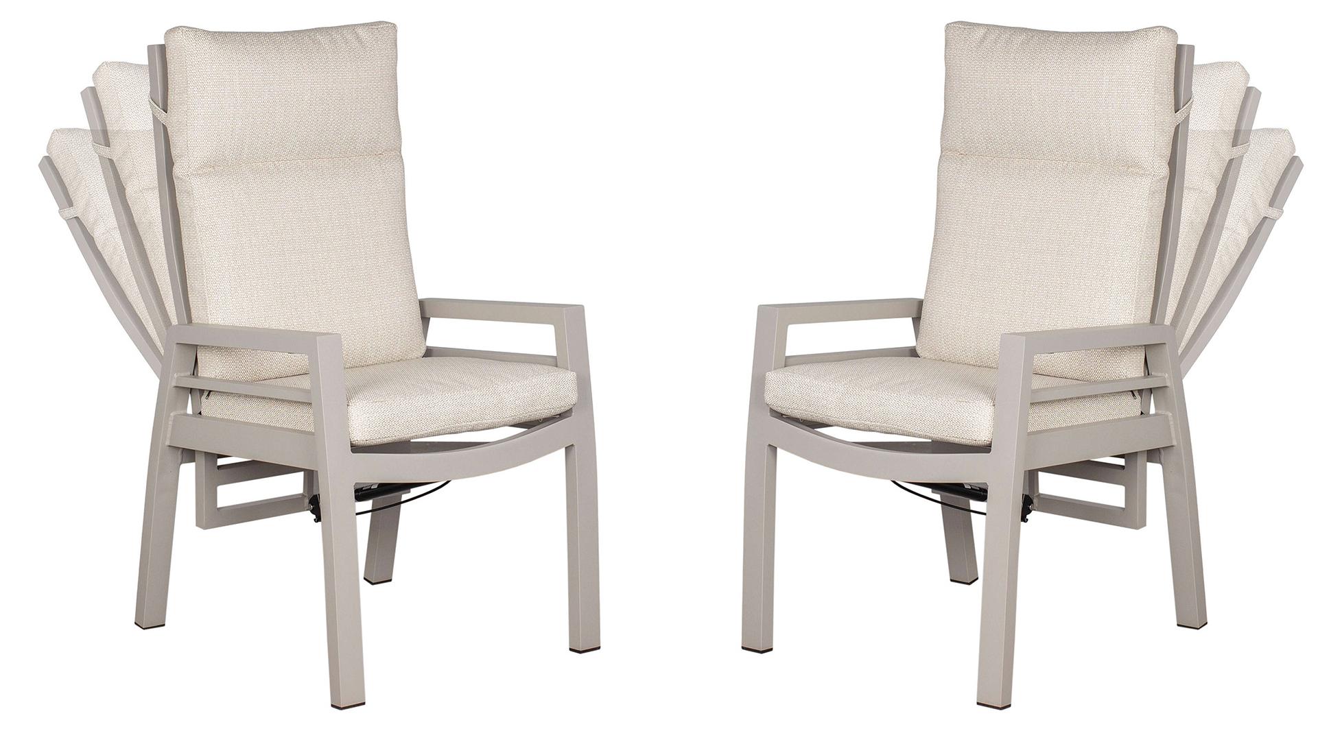 2er Set Relaxsessel Sevilla - uni elfenbein - mit Gasdruckfeder