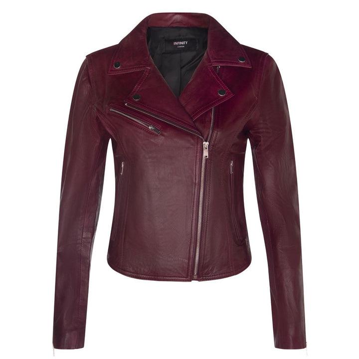 Klassische Damen-Brando-Bikerjacke aus Leder in Loughton