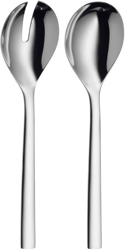 Ibenzoa Salatservies 2-delig - RVS serveerbestek met saladevork en serveerlepel, 25 cm