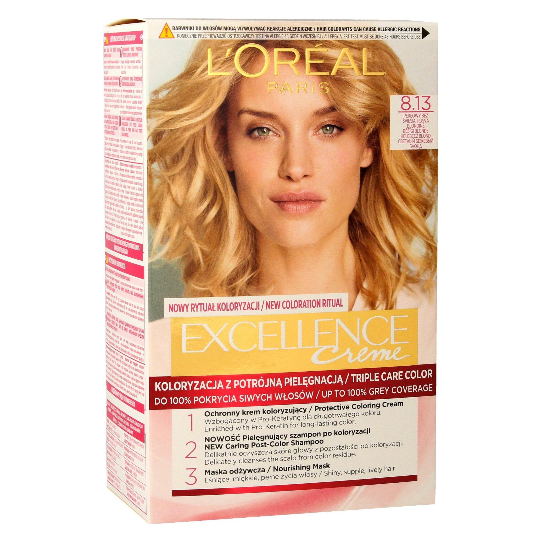 L'Oréal Paris L'Oréal Excellence Creme Hair Dye 8.13 Pearl brownish yellow (8.13 Perl beige) (3600521374504)