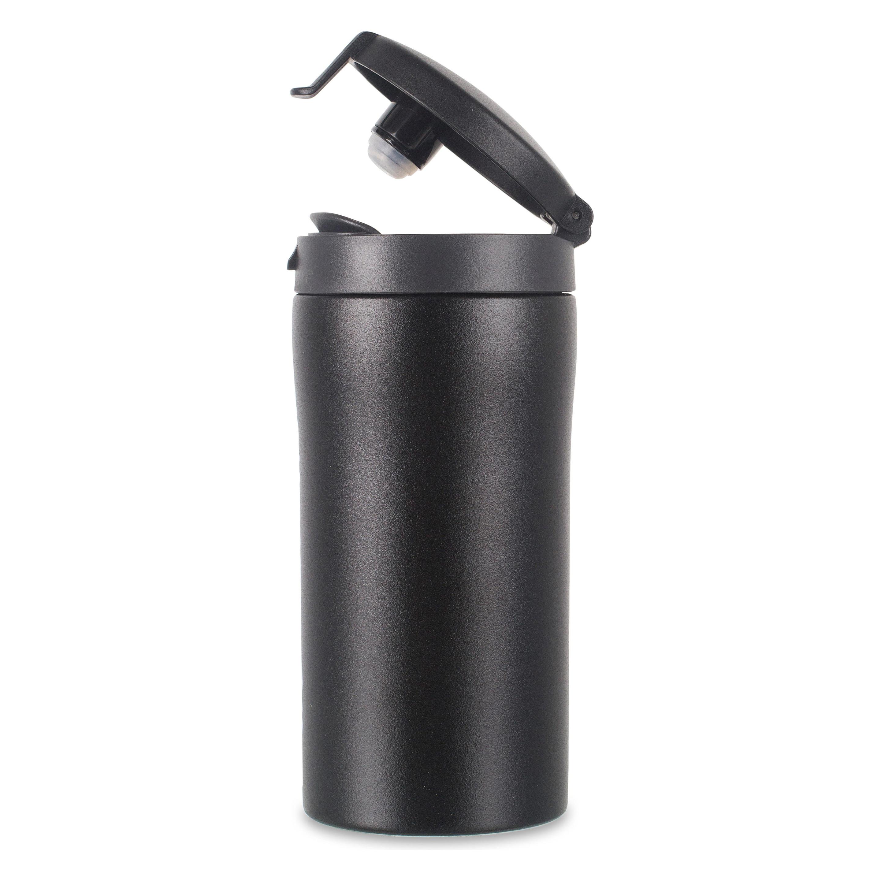 Lifeventure Flip-Top Thermal Mug, Matt Black (0.30 l) (76120)