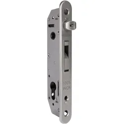 Locinox, Türschloss + Schliesszylinder, Rohrrahmenschloss Fortylock mit Hakenriegel, PZ 92,DM 20 mm,Stulp rund,Edelstahl
