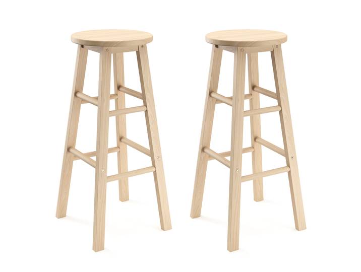 Barhocker Holz NORBERT 73 cm 2er Set natur