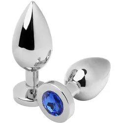 Metal Hard, Analtoy, Metalhard Anal Plug Diamond Blue Medium 7.62cm