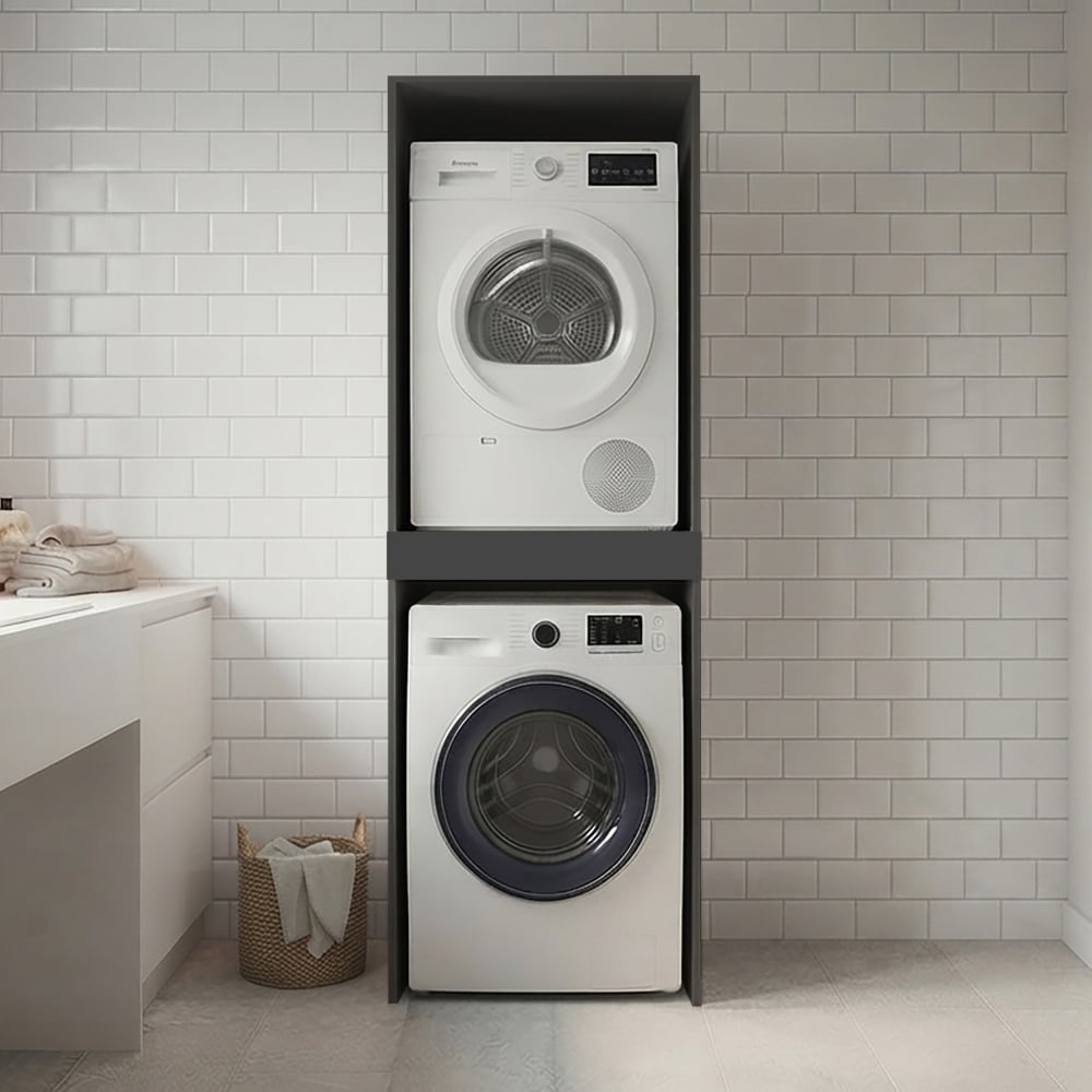 Whous Meuble pour lave-linge et sèche-linge anthracite mat 67x68,6x187,5 cm Gris 67x188x67cm