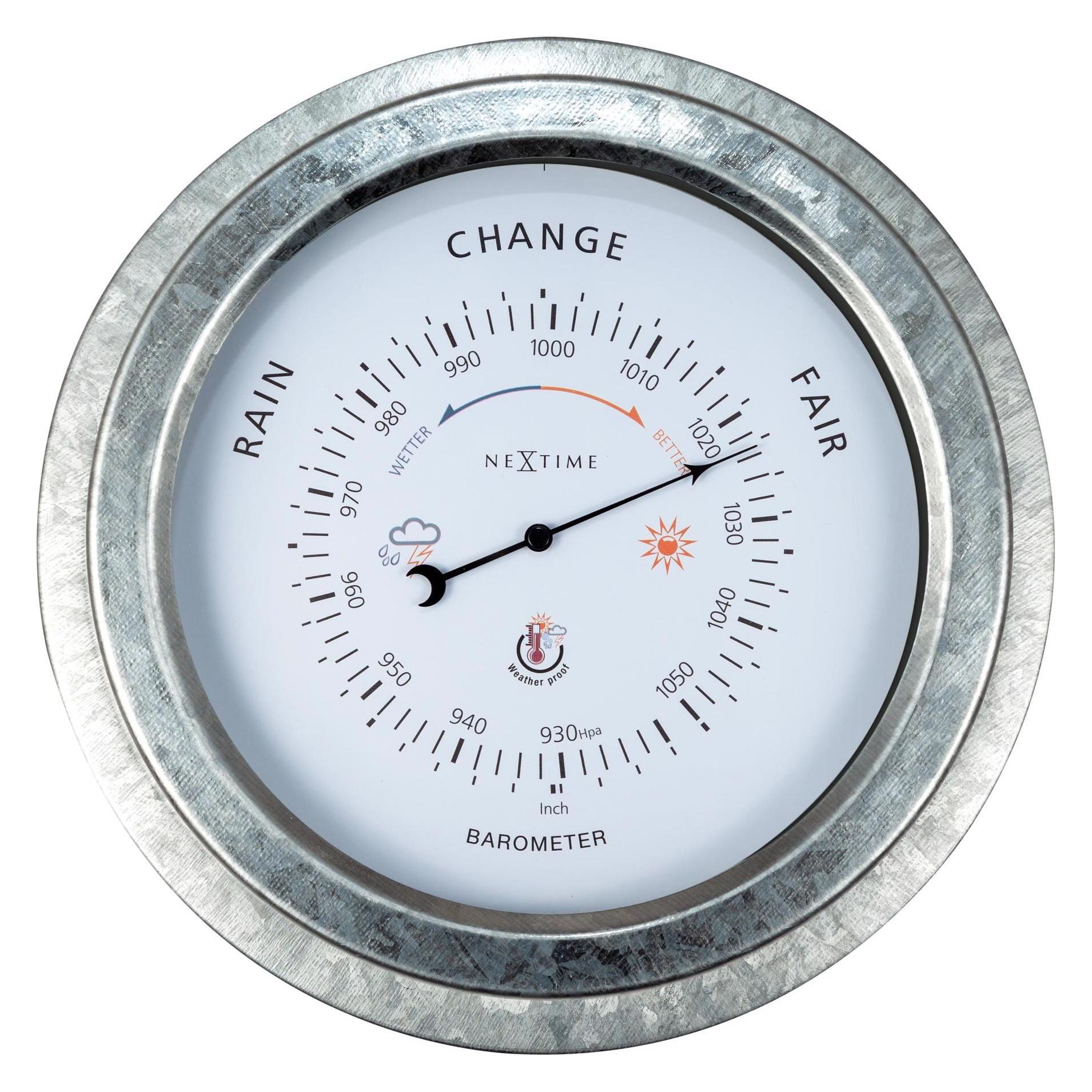 Nextime Barometer Orchid Ø 22 cm, Silber (4303GA)