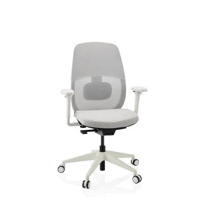 Ergonomischer Bürostuhl Skandis ohne Kopfstütze grau / Gestell weiß hjh OFFICE