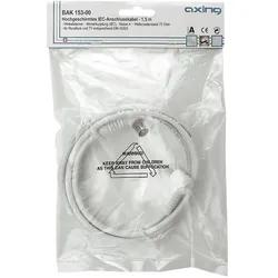 Axing BAK153-00 Anschlusskabel IEC, Winkelstecker, Winkelkupplung, hochgeschirmt, 1,50 m BAK15300 BAK 153-00
