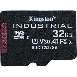 Kingston microSDHC Industrial pSLC (32 GB, microSDHC, U3, UHS-I), Speicherkarte, Schwarz