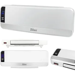 Zilan Keramik Wandheizlüfter mit Fernbedienung Timer 2 Stufen 2000W