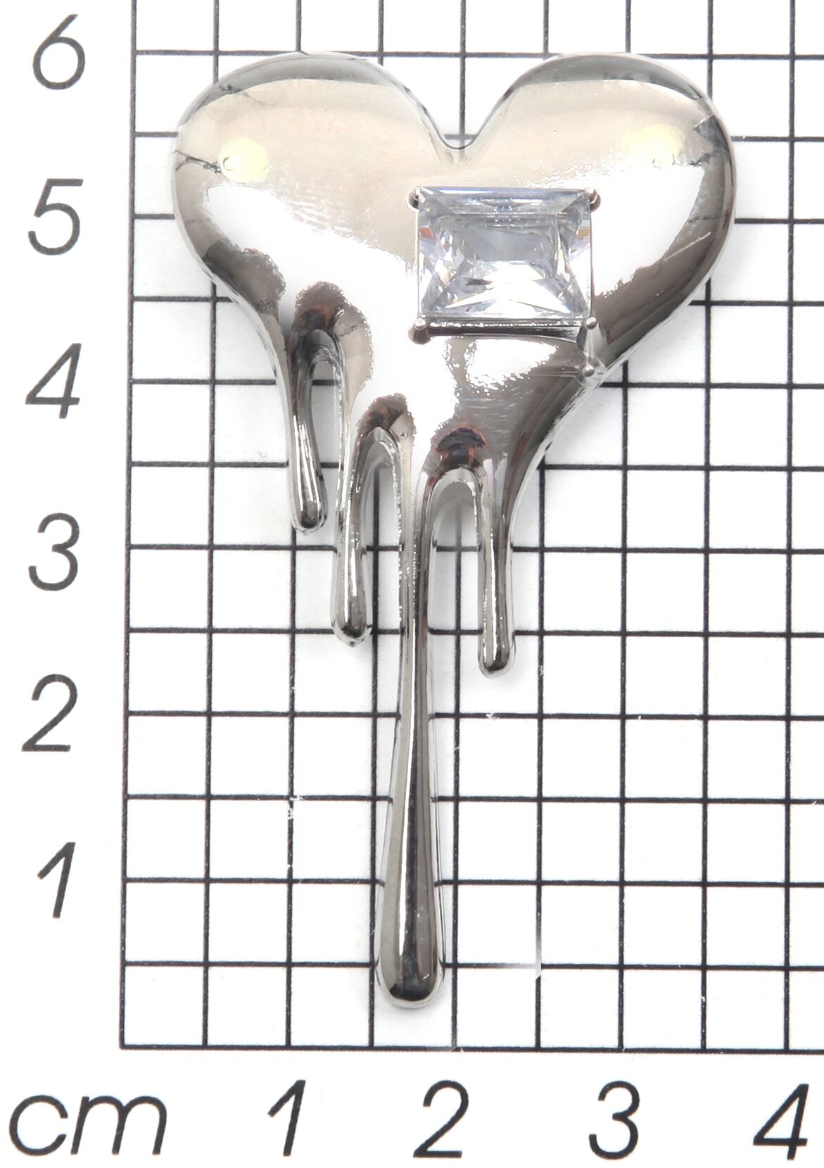 Brosche FIRETTI "Schmuck Geschenk Ansteckschmuck Herz mit großem Stein glitzernd", weiß (silberfarben,,, kristallweiß, kristallweiß), Broschen, Damen, Metall, Brosche, mit Glasstein