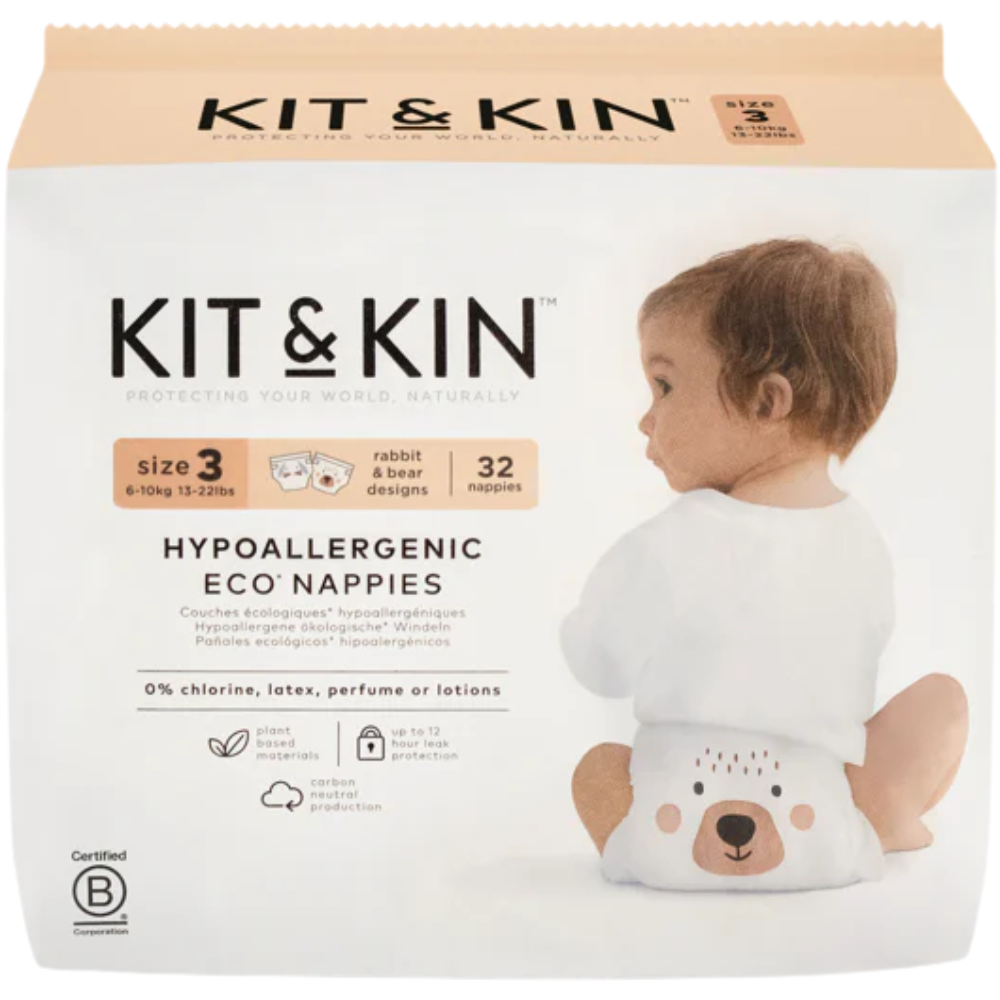 Kit & Kin Hypoallergenic Disposable Eco Nappies 32&nbsp;un. 6-10 kg