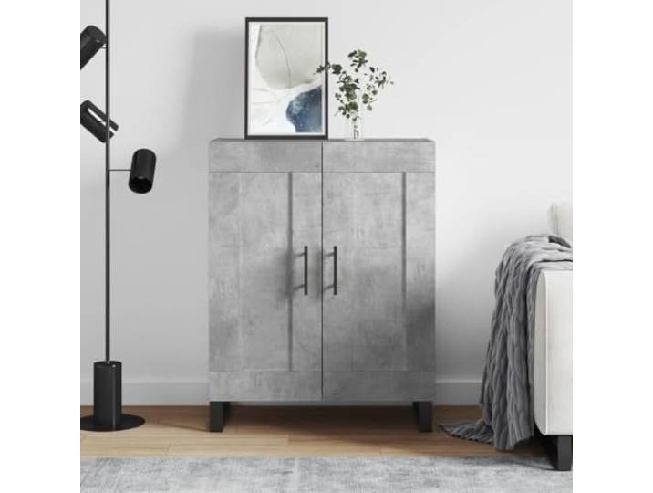 HEFZGDB Klassisches Sideboard aus Holzwerkstoff in Betongrau mit zeitlosem Design, glatter Oberfläche, hoher Stabilität und viel Stauraum für optimale Organisationsmöglichkeiten zur