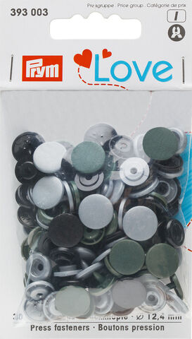 Prym Druckknöpfe "Color Snaps", grau color, 12,4 mm Ø, 30 Stück