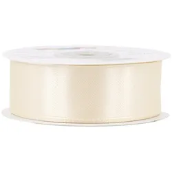 Creativery 25mm Satinband 25m Schleifenband Geschenkband Stoffband Bänder Uni Champagner