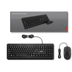 Lenovo Accessories 160 Wired Combo (US, Kabelgebunden), Tastatur, Schwarz