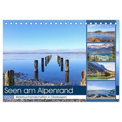 Seen am Alpenrand - Bilderbuchlandschaften in Oberbayern (Tischkalender 2027 DIN A5 quer), CALVENDO Monatskalender