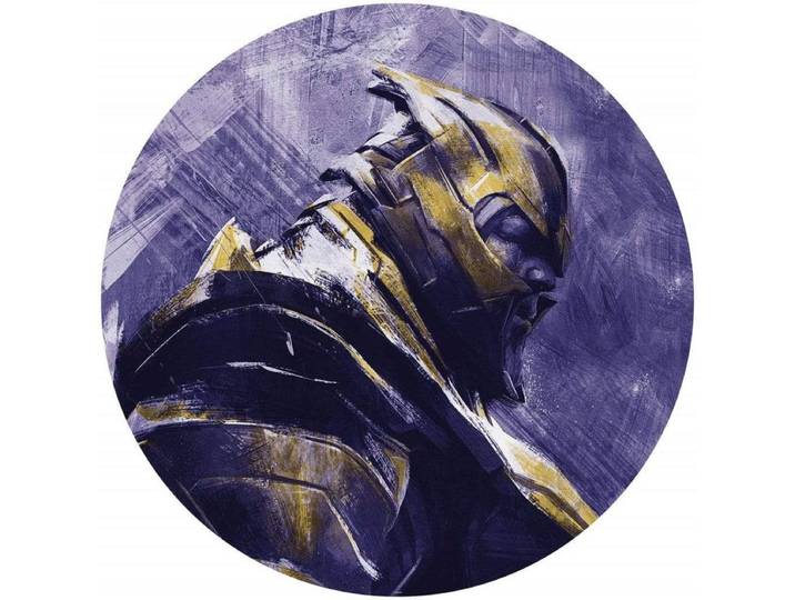 Fotobehang - Avengers Painting Thanos 125x125cm - Rond - Vliesbehang - Zelfklevend
