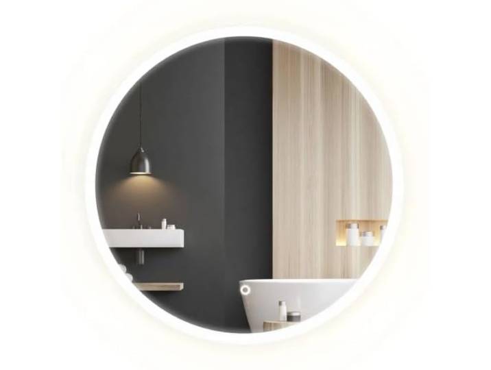 Rea Miroir LED 90 cm FFJ90 Miroir salle de bain moderne rond (chrome)