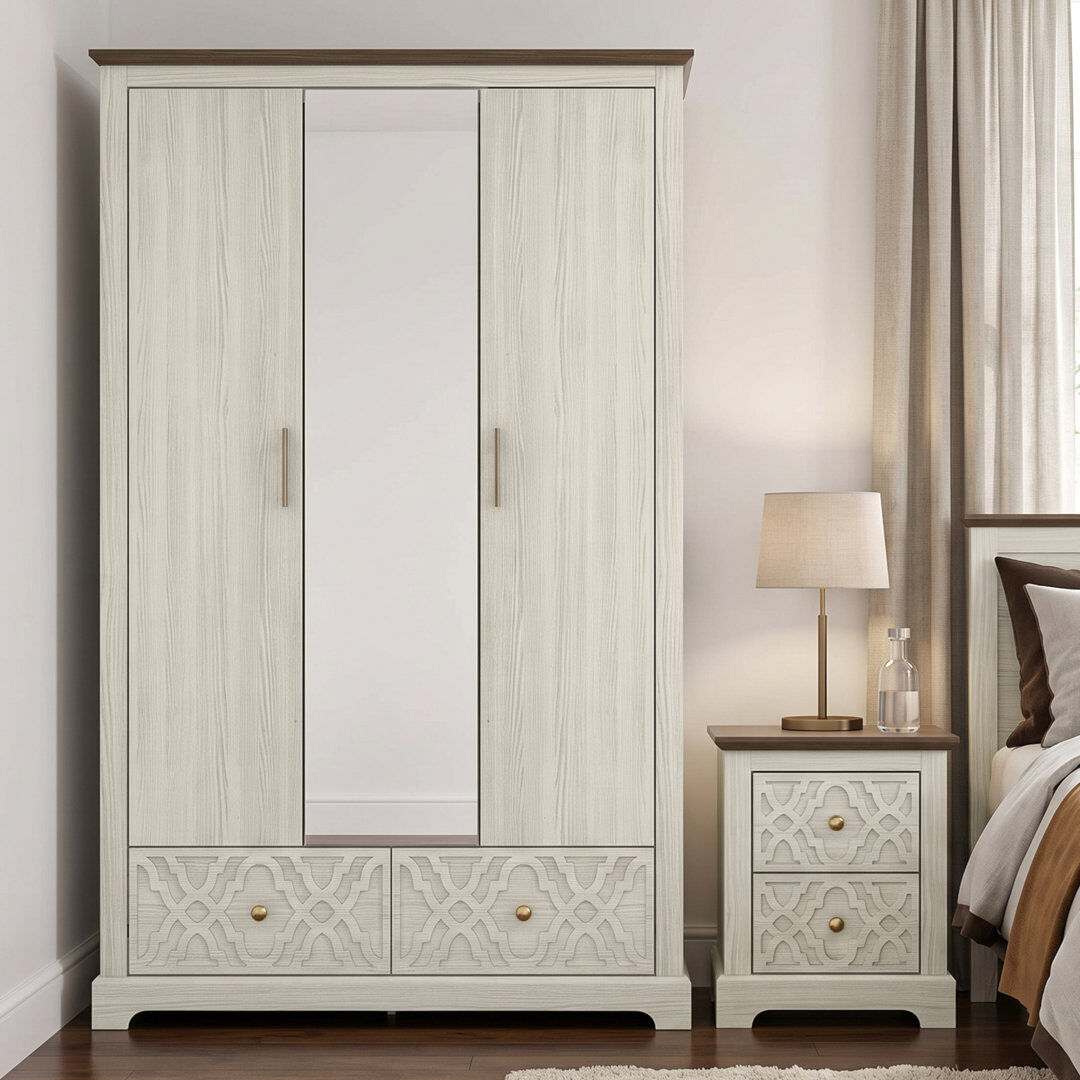 World Menagerie Enfield Shine Bedroom Pair Set New White