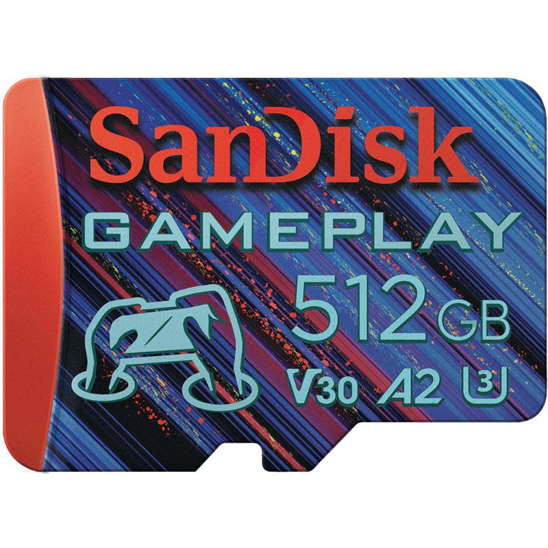 512GB SanDisk GamePlay - Flash-Speicherkarte - A2 / Video Class V30 / UHS-I U3 - microSDXC UHS-I
