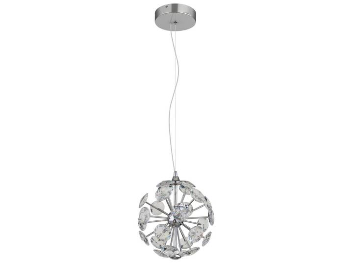 Globo Led-Hängeleuchte, Klar, Chromfarben, Metall, Glas, Kugel, 28x150 cm, CE, beliebig kürzbar, Lampen & Leuchten, Innenbeleuchtung, Hängelampen, Pendelleuchte