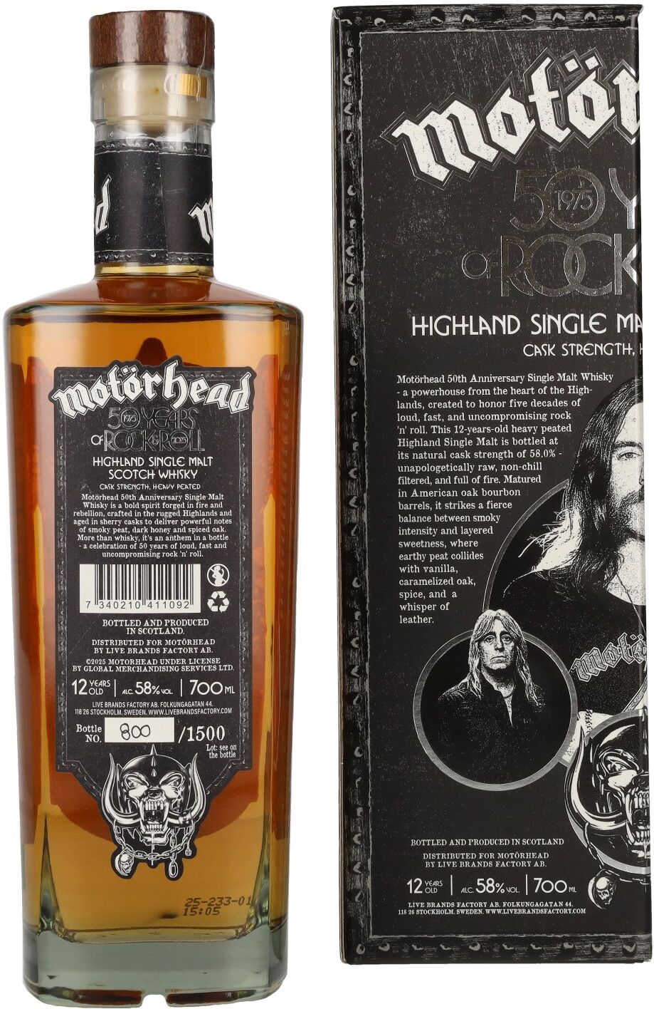 Motörhead Spirits Motörhead 50 Years of Rock & Roll Highland Single Malt Scotch Whisky 58% Vol. 0,7l in Geschenkbox