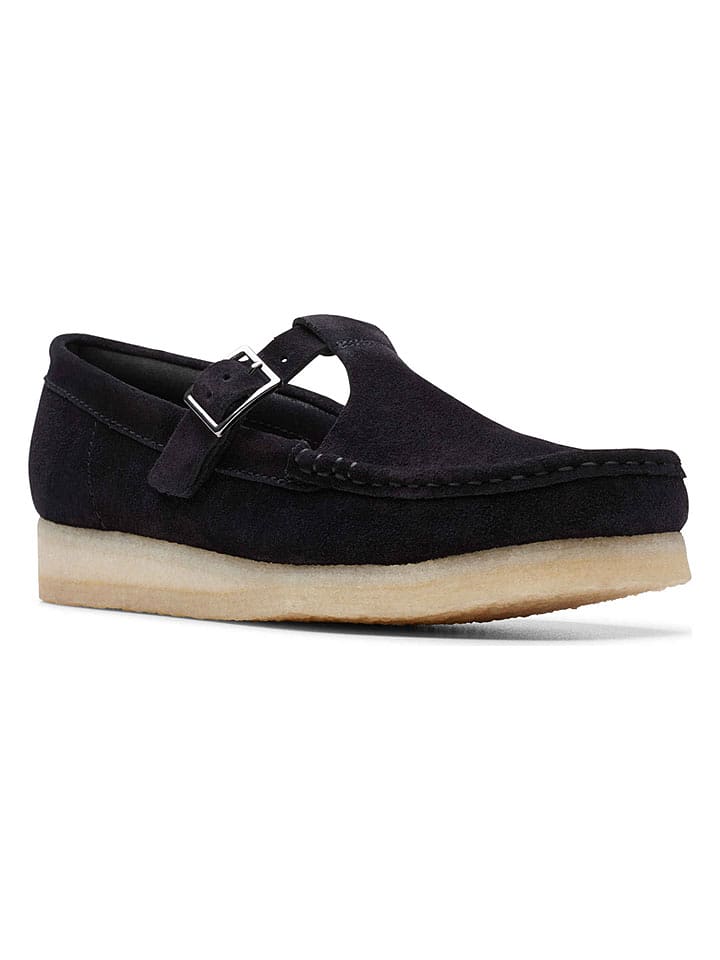 Clarks Leder-Mokassins "Wallabee" in Schwarz - 38