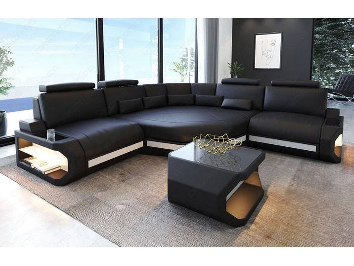 Mini Ecksofa Asti Kompakt L-Form in Leder