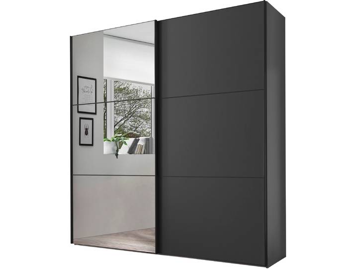 Schwebetürenschrank, 200x222 cm, Holzwerkstoff, Dekor Vulkan, Mit Spiegeltüre, Modern, Staud