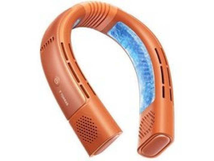 Ventilateur de cou TORRAS Coolify 2S PRO ICE-FEEL mini climatiseur portable silencieux ultra léger rechargeable été Orange