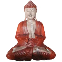 Hand Carved Buddha Statue - 40cm Welcome