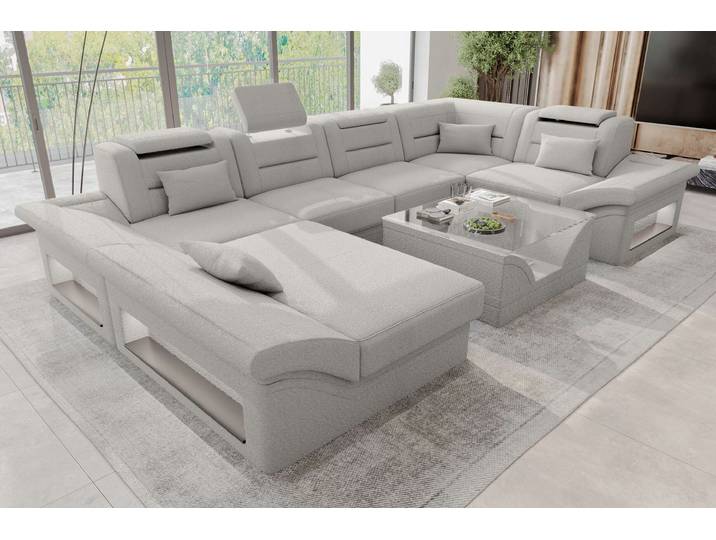 Wohnlandschaft Enzo U Form Stoffsofa