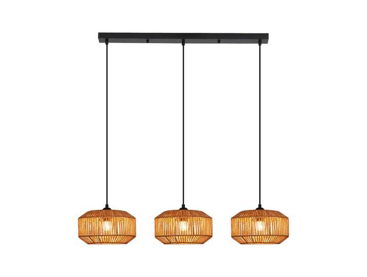 ZMH Pendelleuchte Nadine 71/14.5/150 cm, Braun, Metall, E27, 14.5x150x71 cm, Lampen & Leuchten, Innenbeleuchtung, Hängeleuchten, Pendelleuchten