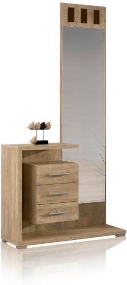 duehome Mueble de recibidor con cajonera y espejo 85 cm Prisma - Cambria