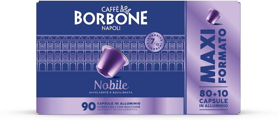 Capsule caffè Borbone Nobile Nespresso Alluminio 80+10 capsule