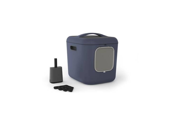 Katzentoilette ROTHO Bea XL , blau, B:49,9cm H:57,6cm L:61,4cm, Tiertoiletten, Katzentoilette