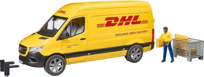 Bruder MB Sprinter DHL mit Fahrer (gelb)