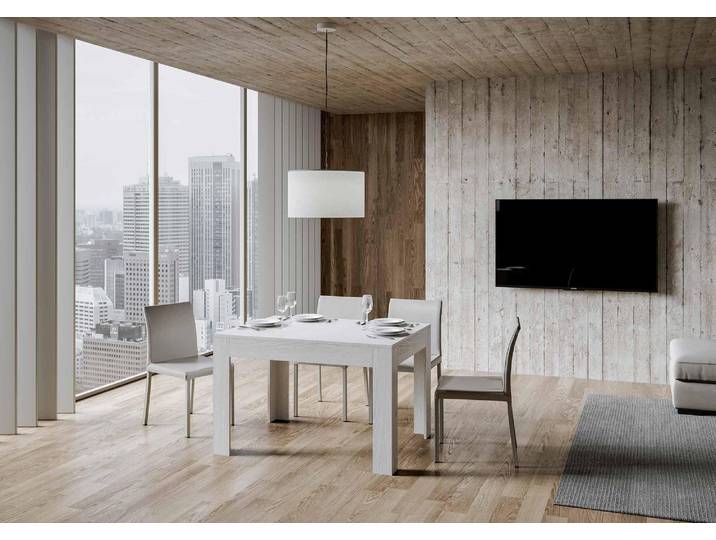 ITAMOBY - Table extensible 120/180x90 cm Bibi frêne blanc