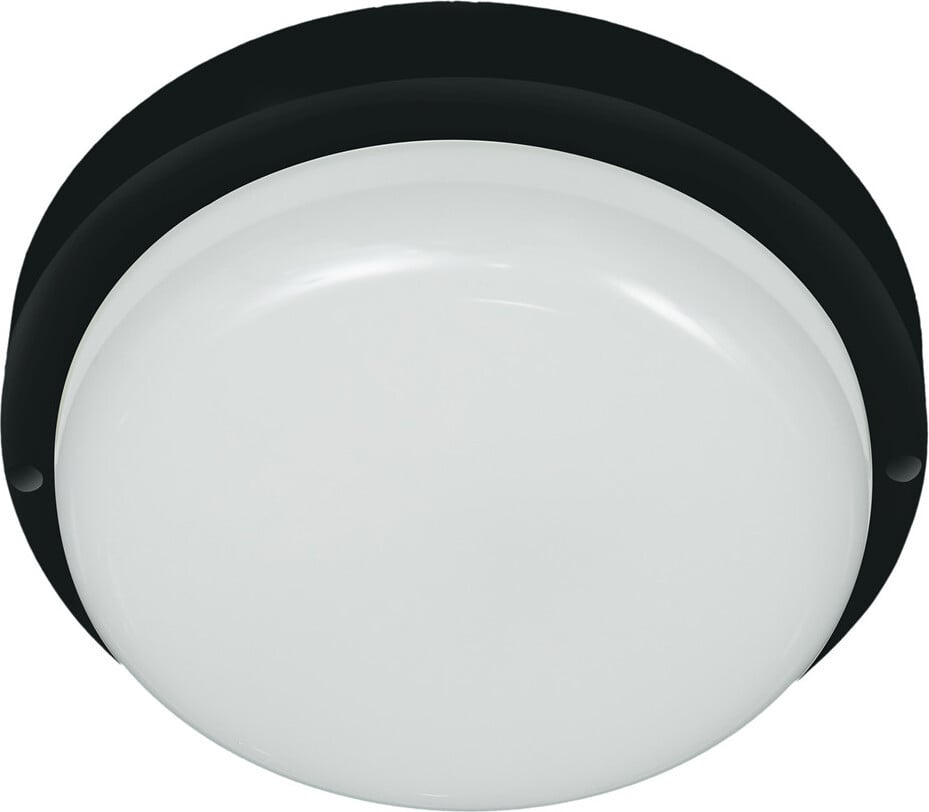 Davo Eko-Light Ronde LED-wandlamp, Zwart, 8W, Neutrale Lichtkleur, IP64