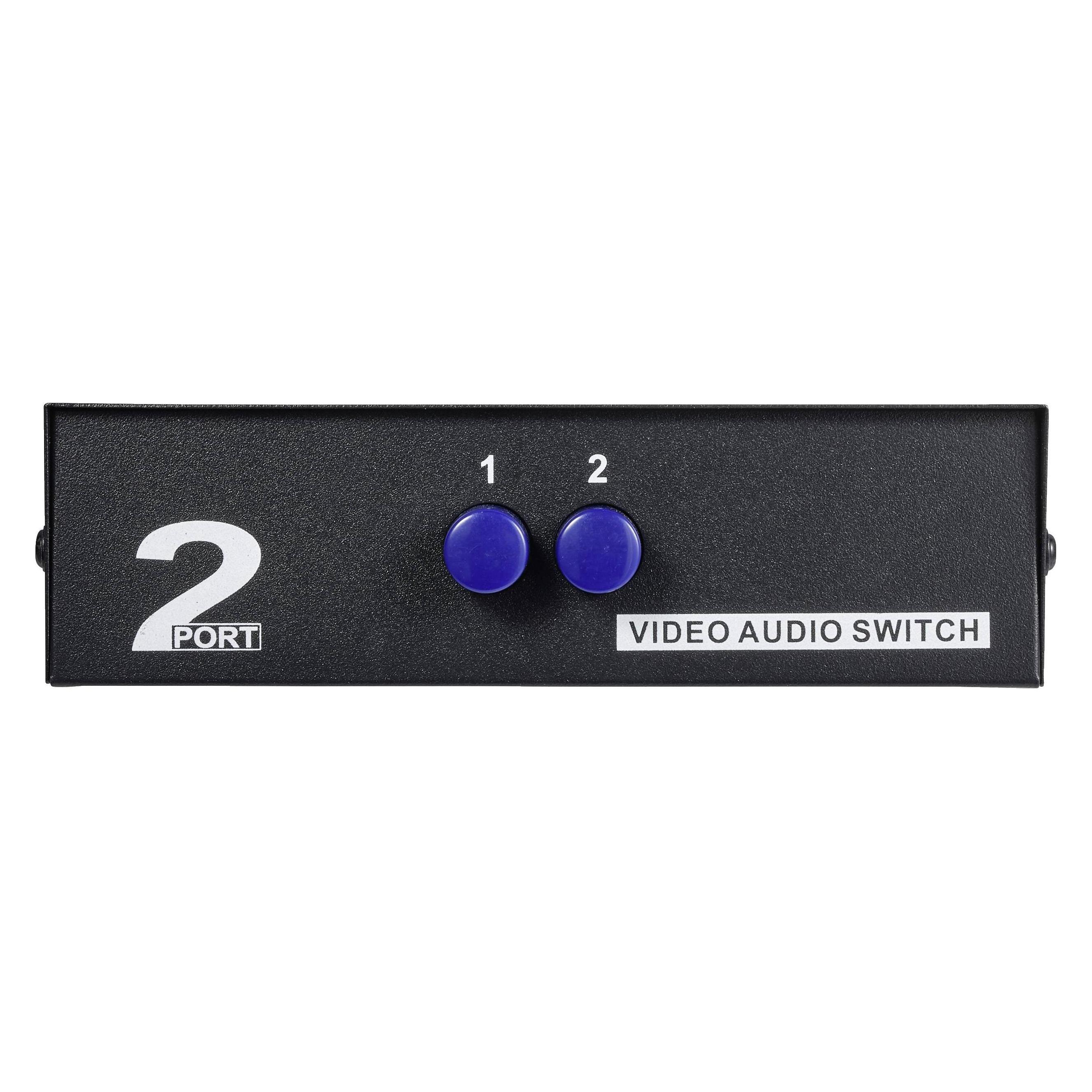SpeaKa Professional SP-11175216 2 Port Composite-Switch mit Audio-Ports (SP-11175216)