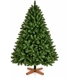 Künstlicher Weihnachtsbaum 220cm 47813 | Nordmanntannen-Optik | PVC-Nadeln 7 cm | Kreuzständer aus Holz | Dreiteilig steckbar | ONBEST