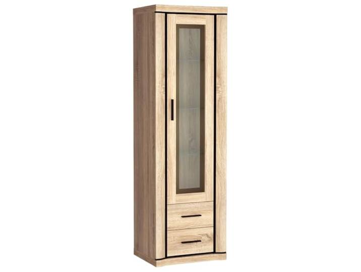 Lomadox Vitrine Vitrinenschrank 1-türig in Sonoma Eiche