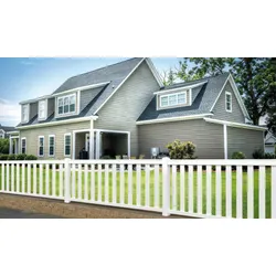 Kunststoff Doppeltor in der Größe 308,5 x 120 cm – Gartentor aus PVC, Weiß – Zauntor in modernem Design – Tor für Garten und Grundstück
