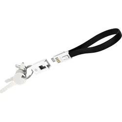 XLAYER 213999 - Sync- & Lade-Schlüsselanhänger, Micro-B, 0,2 m, schwarz