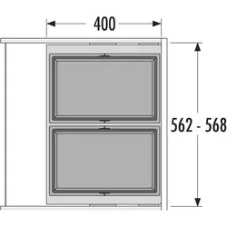 Hailo Einbau-Abfallsammler 2f 2x28l basaltgrau, Abfalleimer, Grau